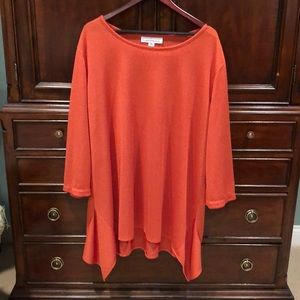 Shimmery burnt orange Caroline Rose top - size 3x